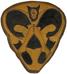 374th Bombardment Squadron, Heavy
Constituted 374th Bombardment Squadron (Heavy) on 28 Jan 1942. Activated on 15 Apr 1942. Inactivated on 6 Jan 1946.

Insignia approved on 13 Jul 1952. Indian made painted multi piece leather.

Gowen Field, ID, 15 Apr 1942; Davis-Monthan Field, AZ, 18 Jun 1942; Alamogordo, NM, 24 Jul 1942; Davis-Monthan Field, AZ, 28 Aug 1942; Wendover Field, UT, 1 Oct 1942; Pueblo AAB, CO, 30 Nov 1942-2 Jan 1943; Chengkung, China, 20 Mar 1943; Kwanghan, China, 18 Feb 1945; Rupsi, India, 27 Jun-14 Oct 1945; Camp Kilmer, NJ, 5-6 Jan 1946.

