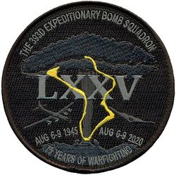 393d Expeditionary Bomb Squadron 75th Anniversary
Constituted as 393 Bombardment Squadron, Very Heavy, on 28 Feb 1944. Activated on 11 Mar 1944.  Redesignated as: 393 Bombardment Squadron, Medium, on 2 Jul 1948; 393 Bombardment Squadron, Heavy, on 2 Apr 1966; 393 Bombardment Squadron, Medium, on 1 Dec 1969.  Inactivated on 30 Sep 1990.  Redesignated as 393 Bomb Squadron on 12 Mar 1993. Activated on 27 Aug 1993-.

