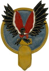 44th Bombardment Squadron, Very Heavy
Constituted 44th Bombardment Squadron (Medium) on 22 Nov 1940. Activated on 1 Apr 1941. Redesignated 44th Bombardment Squadron (Heavy) on 7 May 1942; 44th Bombardment Squadron (Very Heavy) on 20 Nov 1943. Inactivated on 1 Oct 1946.

Insignia approved on 7 Feb 1942. Indian made painted multi piece leather. Attributed to Ted Lindstrom

Stations: Borinquen Field, PR, 1 Apr 1941; Howard Field, CZ, 16 Jun 1942 Guatemala City, Guatemala, 6 Jul 1942; Howard Field, CZ, c. 4-15 Jun 1943 Pratt AAFld, Kan, 1 Jul 1943 - 12 Mar 1944; Chakulia, India, c. 11 Apr 1944 - Apr 1945; West Field, Tinian, Apr-7 Nov 1945; March Field, Calif, 2 Nov 1945; Davis-Monthan Field, Ariz, c 13 May-1 Oct 1946.



