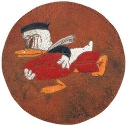 442d Bombardment Squadron, Medium
Constituted 442d Bombardment Squadron (Medium) on 19 Jun 1942. Activated on 1 Jul 1942. Inactivated on 6 Dec 1945.

Insignia USA made, embossed painted leather.

Stations. MacDill Field, FL, 1 Jul 1942; Drane Field, FL, 8-28 Aug 1942; Hethel, England, 12 Sep 1942; Tibenham, England, 1 Oct 1942; La Senia, Algeria, g Jan 1943; Tafaraoui, Algeria, 28 Jan 1943;  Montesquieu, Algeria, 14 Apr 1943; Massicault, Tunisia, 29 Jun 1943; El Bathan, Tunisia, 29 Jul 1943; Decimomannu, Sardinia, c. 9 Nov 1943; Alto, Corsica, 20 Sep 1944; Dijon/Longvic, France, 11 Nov 1944; Dole/Tavaux, France, 2 Apr 1945; Herzogenaurach, Germany, 22 Jun 1945; Clastres, France, c. Oct-27 Nov 1945; Camp Shanks, NY, c. 4-6 Dec 1945.


