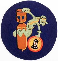 812th Bombardment Squadron, Pathfinder and 812th Bombardment Squadron, Heavy
Constituted 812th Bombardment Squadron (Pathfinder) on 10 Aug 1943. Activated on 20 Aug 1943. Redesignated 812th Bombardment Squadron (Heavy) on 11 Nov 1944. Inactivated on 1 Sep 1945.

Insignia approved on 17 Oct 1944. English made, hand embroidered on wool.

Stations. Alconbury, England, 20 Aug 1943-Jun 1945; Victorville AAFld, CA, Jul-1 Sep 1945.

