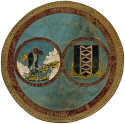 825th Bombardment Squadron, Heavy & 484th Bomb Group
Constituted 825 Bombardment Squadron (Heavy) on 14 Sep 1943. Activated on 20 Sep 1943.  Redesignated: 825 Bombardment Squadron (Pathfinder) on 14 Feb 1944; 825 Bombardment Squadron (Heavy) on 11 Nov 1944. Inactivated on 25 Jul 1945.

Insignia Italian made incised painted leather. Attributed Albert Halbert

Harvard AAFld, NE, 20 Sep 1943-2 Mar 1944; Torretto Airfield, Italy, 8 Apr 1944; Casablanca, French Morocco, 25 May-25 Jul 1945.

