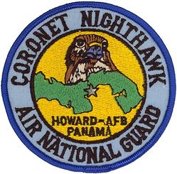 Air National Guard Operation CORONET NIGHTHAWK 
Operation Coronet Nighthawk was a U.S. anti-narcotic smuggling air patrol operation. Carried out from Howard AFB, Panama, later moved to Hato, Curaçao from Apr 1999. The Air National Guard fighter wings of the USAF's First Air Force rotated through Howard/Curaçao periodically during summer annual training periods - to intercept, shadow, and identify suspected narco-trafficking aircraft. The fighter squadrons were under the command of Joint Interagency Task Force East (JIATF-E) for the mission.
