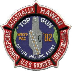 CV-61 USS Ranger WESTERN PACIFIC & INDIAN OCEAN 1982
Namesake. Ranger, captained by John Paul Jones who sailed to harass the Royal Navy
Ordered. 1 Feb 1954
Builder. Newport News Shipbuilding, VA
Cost. $182 million 
Laid down. 2 Aug 1954
Launched. 29 Sep 1956
Acquired. 1 Aug 1957
Commissioned. 10 Aug 1957
Decommissioned. 10 Jul 1993
Reclassified. CV-61, Jun 1975
Stricken	. 8 Mar 2004
Fate. Scrapped, 1 Nov 2017
Class and type. Forrestal-class aircraft carrier
Displacement:	
56,300 long tons (57,200 t) light
81,101 long tons (82,402 t) full load
Length. 	1,046 ft (319 m)
Beam. 130 ft (40 m) waterline; 249 ft 6 in (76.05 m) extreme
Draft. 37 ft (11 m)
Propulsion:	
4 geared turbines, 4 shafts, 280,000 shaft horsepower (210 MW)
8 Babcock & Wilcox boilers
Speed. 34 knots (63 km/h; 39 mph)
Complement. 3,826 officers and men.
Sensors and processing systems:	
AN/SPS-48 3D air search radar
AN/SPS-43 2D air search radar
AN/SPS-10 surface search radar
Electronic warfare & decoys. Mark 36 SRBOC
Armament:	
8 × 5"/54 caliber Mark 42 guns (127 mm) 
NATO Sea Sparrow
Phalanx CIWS
Aircraft carried. 	70-90

