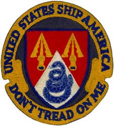 CVA-66 USS America 
Namesake. United States of America
Ordered. 25 Nov 1960
Builder. Newport News Shipbuilding, VA
Laid down. 9 Jan 1961
Launched. 1 Feb 1964
Commissioned. 23 Jan 1965
Decommissioned. 9 Aug 1996
Reclassified. CV-66, 30 Jun 1975
Stricken	.  Aug 1996
Homeport. Norfolk, VA
Motto. Don't Tread on Me
Fate. Scuttled after live-fire testing 14 May 2005
Class and type. Kitty Hawk-class aircraft carrier
Displacement. 61,174 long tons (62,156 t) (light), 83,573 long tons (84,914 t) (full load)
Length. 990 ft (300 m) (waterline), 1,048 ft (319 m) overall
Beam. 248 ft (76 m) extreme, 129 ft (39 m) waterline
Draft. 38 ft (12 m) (maximum), 37 ft (11 m) (limit)
Installed power. 280,000 hp (210 MW)
Propulsion:	
4 × steam turbines
8 × boilers
4 × shafts
Speed. 34 kn (39 mph; 63 km/h)
Complement. 502 officers, 4684 men
Sensors and processing systems:	
AN/SPS-49
AN/SPS-48
Electronic warfare & decoys. AN/SLQ-32
Armament:	
Terrier missile (replaced with Sea Sparrow)
Phalanx CIWS
Aircraft carried. 	about 79

