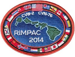 Carrier Air Wing 2 (CVW-2) Exercise RIMPAC 2014
Established as Carrier Air Group TWO (CVG-2) on 1 Jun 1943. Disestablished on 9 Nov 1945.Reestablished as Attack Carrier Air Group TWO (CVAG-2) on 15 Nov 1946; Carrier Air Group TWO (CVG-2) on 1 Sep 1948; Carrier Air Wing TWO (CVW-2) on 20 Dec 1963-.

13 Jun-10 Aug 2014, USS Ronald Reagan (CVN-76)

Squadrons: Strike Fighter Squadron TWO(VFA-2)(F-18F), Strike Fighter Squadron THREE FOUR (VFA-34)(F/A-18C), Strike Fighter Squadron ONE THREE SEVEN (VFA-137)(F/A-18E), Strike Fighter Squadron ONE NINE TWO (VFA-192)(F/A-18E), Electronic Attack Squadron ONE THREE SIX (VAQ-136)( EA-18G), Carrier Airborne Early Warning Squadron ONE ONE THREE (VAW-113)(E-2C 2000 NP) & Helicopter Sea Combat Squadron FOUR (HSC-4)( MH-60S), Helicopter Maritime Strike Squadron SEVEN EIGHT (HSM-78)(MH-60R) & Fleet Logistics Support Squadron THREE ZERO (VRC-30)(C-2A).


