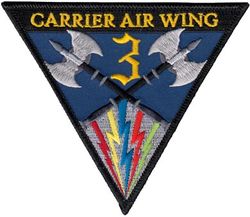 Carrier Air Wing 3 (CVW-3)
Established as Saratoga Air Group on 1 Jul 1938. Redesignated Carrier Air Group THREE (CVG-3) on 25 Sep 1943; Attack Carrier Air Group THREE (CVAG-3) on 15 Nov 1946; Carrier Air Group THREE (CVG-3) on 1 Sep 1948; Carrier Air Wing THREE (CVW-3) on 20 Dec 1963-.
