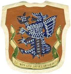 81st Fighter Group 
Constituted as 81st Pursuit Group (Interceptor) on 13 Jan 1942. Redesignated 81st Fighter Group in May 1942. Inactivated on 27 Dec 1945.

Insignia approved on 2 Mar 1943. Indian made multi-piece painted leather.

Stations. Morris Field, NC, 9 Feb 1942; Dale Mabry Field, FL, c. 1 May 194.2; Muroc, CA, c. 28 Jun-4 Oct 1942; Mediouna, French Morocco, c. 5 Jan 1943; Thelepte, Tunisia, 22 Jan 1943; Le Kouif Airfield, Algeria, 17 Feb 1943; Youks-lesBains, Algeria, 22 Feb 1943 ; Le Kouif Airfield, Algeria, 24 Feb 1943; Thelepte, Tunisia, c. 'Mar 1943; Algeria, c. 3 Apr 1943; Monastir, Tunisia, c. 26 May 1943; Sidi Ahmed, Tunisia, 10 Aug 1943; Castelvetrano, Sicily, 12 Oct 1943; Montecorvino Airfield, Italy, c. Feb 1944; Karachi, India, c. 2 Mar 1944; Kwanghan, China, 12 May 1944; Fungwansham, China, Feb 1945; Huhsien, China, Aug-Dec 1945.

