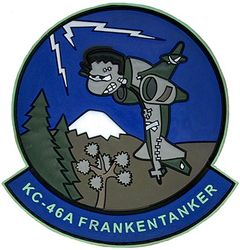 418th Flight Test Squadron KC-46 Morale
Significance of the patch design. It includes the Joshua Tree to signify Edwards AFB, CA, where Flight Tests were conducted. Also features Mount Baker which is the iconic Mountain seen behind the Space Needle in Seattle where the KC-46 is built. The Frankentanker itself is a nickname given to the KC-46 to show the merging of multiple 767 designs to make the 767-2C (KC-46).
Keywords: PVC