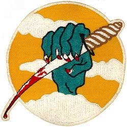 12th Pursuit Squadron, Interceptor, 12th Fighter Squadron & 12th Fighter Squadron, Two Engine
Constituted 12 Pursuit Squadron (Interceptor) on 20 Nov 1940. Activated on 15 Jan 1941. Redesignated: 12 Fighter Squadron on 15 May 1942; 12 Fighter Squadron, Two Engine, on 26 Jan 1944; 12 Fighter Squadron, Single Engine, on 6 May 1946; 12 Fighter Squadron, Jet, on 23 Dec 1949; 12 Fighter-Bomber Squadron on 20 Jan 1950; 12 Tactical Fighter Squadron on 1 Jul 1958; 12 Fighter Squadron on 1 Oct 1991-.

Insignia is USA made.

Stations. Selfridge Field, MI, 15 Jan 1941; Key Field, MS, 3 Oct 1941-c. 19 Jan 1942; Cassidy Field, Christmas Island, 10 Feb 1942, Palmyra Island, 22 Oct 1942; Efate Island, New Hebrides, 19 Nov 1942 (operated from Fighter Strip No. 2, Guadalcanal, 19 Dec 1942-6 Feb 1943); Fighter Strip No. 2 (later, Kukum Field), Guadalcanal, 7 Feb 1943 (operated from Treasury Island, Solomon Islands, 19 Feb-Aug 1944); Mar Drome, Sansapor, Dutch New Guinea, 23 Aug 1944 (air echelon operated from Guadalcanal, Aug 1944; a portion of the squadron operated from Morotai, 8 Nov 1944-10 Jan 1945); Lingayen, Luzon, 13 Jan 1945; Hill Strip, San Jose, Mindoro, 27 Feb 1945 (rear echelon operated from Lingayen, 28 Feb-4 Apr 1945 and became the advance echelon at Moret Field, Zamboanga, Mindanao, on 24 Apr 1945; an air echelon operated from Puerto Princesa, Palawan, 26 Apr-11 May 1945); Moret Field, Zamboanga, Mindanao, 4 May 1945 (a detachment operated from Sanga Sanga, Sulu Archipelago, 11 Jun-Aug 1945, and another detachment operated from Tacloban, Leyte, 25-c. 30 Jul 1945); Tacloban, Leyte, 5 Nov 1945.

