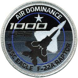 Boeing F-15C Eagle / Lockheed Martin F-22A Raptor 1000 Hours Air Dominance
Made for members of the 27th Fighter Squadron
