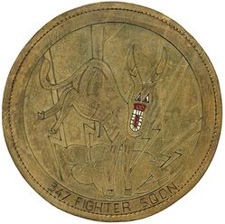 347th Fighter Squadron 
Activated on 1 Oct 1942 by special authority prior to constitution as 347th Fighter Squadron on 2 Oct 1942. Inactivated on 7 Nov 1945.

Incised leather

Stations. Bushey Hall, England, 1 Oct 1942; Snailwell, England, 4 Oct 1942 (ground echelon, which was formed in US, was at Harding Field, LA, until c. 2 Nov 1942); Kings Cliffe, England, 8 Dec 1942-4 Jan 1943; Casablanca, French Morocco, 20 Nov 1942; Oujda, French Morocco, 6 Jan 1943; La Senia, Algeria, 12 Feb 1943; Orleansville, Algeria, 9 Mar 1943; Le Sers, Tunisia, 21 Apr 1943; Djidjelli, Algeria, 14 May 1943; Rerhaia, Algeria, 18 Nov 1943; Corsica, c. 6 Dec 1943 (detachment operated from Capodichino, Italy, 10 Feb-Mar 1944); Sardinia, 19 Jul 1944; Tarquinia, Italy, 15 Sep 1944; Pisa, Italy, 2 Dec 1944-14 Jul 1945; Seymour Johnson Field, NC, 25 Aug-7 Nov 1945.

