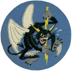 436th Fighter Squadron 
Constituted 436 Fighter Squadron on 12 Oct 1943. Activated on 15 Oct 1943. Inactivated on 21 Dec 1945. 

Insignia English made embroidered on wool

Stations. Grand Central Air Terminal, C, 15 Oct 1943; Palmdale AAFld, Ca, 6 Feb 194; Santa Maria AAFld, Ca, 8-16 Apr 1944; Wattisham, England, 15 May 1944-12 Dec 1945; Camp Kilmer, NJ, 20-21 Dec 1945.

