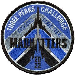 492d Fighter Squadron Three Peaks Challenge 2022
Three Peaks Challenge is a fast-paced and challenging adventure taking on the three highest peaks in England, Scotland and Wales held 17-19 Jun 2022. Considered one of Britain’s toughest outdoor challenges, the National Three Peaks Challenge takes in the scenic heights of Ben Nevis, Scafell Pike and Snowdon.
This patch was made for members of the 492d FS  competing in the event.

