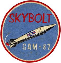Douglas GAM-87 Skybolt Missile
GAM-87 Skybolt
Type. Air-launched ballistic missile
Manufacturer. Douglas Aircraft, Northrop
Weight. 11,000 pounds (5,000 kg)
Length. 38 feet 3 inches (11.66 m)
Diameter. 35 inches (890 mm)
Warhead. W59 thermonuclear weapon (1 megaton)
Engine. Aerojet General two-stage solid-fuel rocket
Wingspan. 5 feet 6 inches (1.68 m)
Operational range. 1,150 miles (1,850 km)
Flight ceiling. 300 miles (480 km)
Speed. 9,500 miles per hour (15,300 km/h)

