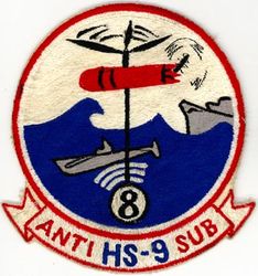Helicopter Anti-Submarine Squadron 9 (HS-9)
Established as Helicopter Anti-Submarine Squadron NINE (HS-9) “Sea Griffins” on 1 Jun 1956. Disestablished on 1 Oct 1968. Reestablished on 4 Jun 1976. Disestablished in Apr 1993.

HSS-1 Seabat, 1956-1963
Sikorsky SH-3 Sea King, 1963-1968, 1976-1993.

