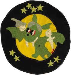 422d Night Fighter Squadron 
Constituted as 422d Night Fighter Squadron on 14 Jul 1943. Activated on 1 Aug 1943. Inactivated on 30 Sep 1945.

Douglas DB-7 Havoc, 1943
Douglas P-70 Havoc, 1943
Northrop YP-61 Black Widow, 1943
Northrop P-61 Black Widow, 1944-1945
Interstate L-6 Grasshopper, 1944
Airspeed AS-10 Oxford, 1944
Cessna C-78 Bobcat, 1944
Douglas A-20 Havoc, 1944-1945

Emblem approved on 29 Dec 1943.


 Sations. Orlando AB, FL, 1 Apr 194.3; Kissimmee AAFld, FL, 22 Apr-15 Oct 1943; Guadalcanal, 15 Nov 1943; (one detachment operated from Bougainville, 25 Jan-27 May 1944, Nadzab, New Guinea, 26 Jun-25 Jul 1944, and Noemfoor, 26 Jul-27 Nov 1944; another from Los Negros, 27 Jun-18 Aug 1944); Middelburg Island, 21 Aug 1944 (detachment operated from Morotai, 27 Nov 1944-16 Mar 1945); Puerto Princesa, Palawan, 6 Mar 1945 (one detachment operated from Zamboanga, Mindanao, 18 Mar-20 Jul 1945; another from Sanga Sanga, Sulu, 20 Jun-24 Jul 1945); Clark Field, Luzon, 10 Jan 1946; Floridablanca, Luzon, 7 May 1946-20 Feb 1947.


