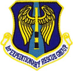 1st Expeditionary Rescue Group
Constituted as 1 Emergency Rescue Squadron on 25 Nov 1943.  Activated on 1 Dec 1943.  Inactivated on 4 Jun 1946.  Redesignated as1 Rescue Squadron on 26 Sep 1946.  Activated on 1 Nov 1946.  Redesignated as: 1 Air Rescue Squadron on 20 Aug 1950; 1 Air Rescue Group on 14 Nov 1952.  Inactivated on 8 Dec 1956.  Redesignated as 1 Rescue Group on 31 Mar 1995.  Activated on 14 Jun 1995.  Inactivated on 30 Sep 1997.  Redesignated as 1 Expeditionary Rescue Group, converted to provisional status, and assigned to Air Combat Command to activate or inactivate at any time on or after 9 Jun 2015.
Emblem approved on 23 Jan 1951.

