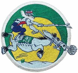 43d Troop Carrier Squadron, Medium 
Constituted as 43 Transport Squadron on 30 May 1942. Activated on 15 Jun 1942. Redesignated 43 Troop Carrier Squadron on 4 Ju1 1942. Inactivated on 31 Jul 1945. Activated on 19 May 1947. Inactivated on 10 Sep 1948. Redesignated 43 Troop Carrier Squadron (Medium) on 23 May 1952. Activated on 10 Jun 1952. Inactivated on 18 Jan 1955.
