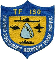 Task Force 130 Maned Spacecraft Recovery Force Pacific
The Manned Spacecraft Recovery Office remained responsible for supporting Commander Hawaiian Sea Frontier as Commander Task Force 130. Commander Task Force 130 planned, implemented and  coordinated all aspects of recovery operations in support of Manned Spacecraft programs in the Pacific Command Area of responsibility. 
