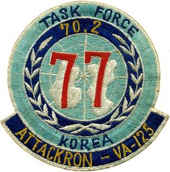Attack Squadron 125 (VA-125) Task Force 70.2 
Reserve Attack Squadron FIFTY FIVE E (VA-55E) was most likely established during the activation of the Naval Air Reserve in 1946 and remained in an inactive status. Redesignated Reserve Attack Squadron NINE HUNDRED TWENTY THREE (VA-923) in January 1950. Reserve Attack Squadron NINE HUNDRED TWENTY THREE (VA-923) was called to active duty on 20 July 1950. Redesignated Attack Squadron ONE HUNDRED TWENTY FIVE (VA-125) on 4 February 1953. Disestablished on 10 April 1958. The first squadron to be assigned the VA-125 designation.

3 Mar 1954-11 Oct 1954, USS Boxer (CVA-21), CVG-12, Douglas AD-4B/NA Skyraider, Western Pacific Cruise

