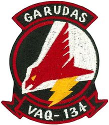 Electronic Attack Squadron 134 (VAQ-134) 
Electronic Attack Squadron 134 (VAQ-134) “Garudas” were originally commissioned on 7 Jun 1969 at NAS Alameda, CA, flying the EKA-3B electronic warfare/tanker and KA-3B tanker Skywarriors. VAQ-134 transitioned to Detachment 134 of VAQ-135 for its 1970-71 WestPac deployment aboard the USS Ranger, and stood down in Jul 1971. Reactivated in May 1972, operating the EA-6B Prowler. Deactivated on 31 Mar 1995. Reactivated in Oct 1995, replacing the EA-6B with the EA-18G Growler in 2016-.
