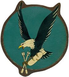 Bombing Squadron 10 (VB-10)
Established as Bombing Squadron TEN (VB-10) on 3 Jun 1942. Disestablished on 26 Nov 1945.

Insignia. VB-10 insignia not approved. US made, painted on leather.

Deployments.
16 Oct 1942-16 Nov 1942, CV-6 USS Enterprise, CVG-10,	Douglas SBD-3 Dauntless
4 Dec 1942-27 May 1943, CV-6 USS Enterprise, CVG-10, Douglas SBD-3 Dauntless
29 Jan 1944-20 Feb 1944, CV-6 USS Enterprise, CVG-10, Douglas SBD-3 Dauntless 
15 Mar 1944-Jul 1944, CV-6 USS Enterprise, CVG-10, Douglas SBD-5 Dauntless 
Jan 1945-Feb 1945, CV-11 USS Intrepid, CVG-10,	 Curtiss SB2C-4E Helldiver
8 Mar 1945-Apr 1945, CV-11 USS Intrepid, CVG-10, Curtiss SB2C-4E Helldiver 
Jul 1945-15 Dec 1945, CV-11 USS Intrepid, CVG-10, Curtiss SB2C-4E Helldiver


