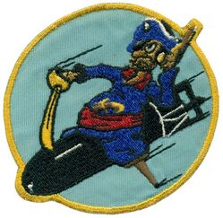 Bombing Squadron 109 (VB-109) and Patrol Bombing Squadron 109 (VPB-109)
Established as Bombing Squadron ONE HUNDRED NINE (VB-109) on 2 Aug 1943. Redesignated Patrol Bombing Squadron ONE HUNDRED NINE (VPB-109) on 1 Oct 1944. Disestablished on 12 Oct 1945.

No known approval for the insignia. US made, schiffli embroidery on twill

Deployments.
4 Nov 1943, FAW-2, Kaneohe, Consolidated PB4Y-1 Privateer, EastPac
28 Dec 1943, FAW-1, Apamama, Consolidated PB4Y-1 Privateer, SoPac
7 Mar 1944, FAW-1, Kwajalein, Consolidated PB4Y-1 Privateer, SoPac
5 Apr 1944, FAW-1, Eniwetok, Consolidated PB4Y-1 Privateer, SoPac
12 Jul 1944, FAW-1, Saipan, Consolidated PB4Y-1 Privateer, SoPac
10 Aug 1944-14 Aug 1944, FAW-1, Eniwetok, Consolidated PB4Y-1 Privateer, SoPac
11 Feb 1945, FAW-2, Kaneohe, Consolidated PB4Y-2 Privateer, EastPac
10 Apr 1945, FAW-10, Palawan, Consolidated PB4Y-2 Privateer, SoPac
10 May 1945, FAW-1, Okinawa, Consolidated PB4Y-2 Privateer, WestPac
31 May 1945, FAW-1, Tinian, Consolidated PB4Y-2 Privateer, SoPac
1 Jul 1945, FAW-1, Iwo Jima, Consolidated PB4Y-2 Privateer, WestPac
28 May 1945-Sep 1945, FAW-1, Okinawa, Consolidated PB4Y-2 Privateer, WestPac

Stations. NAS San Diego, CA. 2 Aug 1943; NAS Kaneohe, HI. 4 Nov 1943; NAS San Diego, CA. Sep 1944; NAAS Camp Kearney, CA. 5 Oct 1944; NAS Kaneohe, HI. 11 Feb 1945; NAS San Diego, CA. Sep 1945

