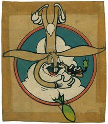 Bombing Squadron 9 (VB-9)
Established as Bombing Squadron NINE (VB-9) on 1 Mar 1942.Disestablished on 28 Sep 1945.

Insignia approved by CNO on 27 Jul 1944. US made, painted on board.

Deployments.
31 Aug 1943-Dec 1943, CV-9 USS Essex, CVG-9, Douglas SBD-5 Dauntless
16 Jan 1944-22 Feb 1944, CV-9 USS Essex, CVG-9, Douglas SBD-5 Dauntless
10 Feb 1945-5 Mar 1945, CV-16 USS Lexington, CVG-9, Curtiss SB2C-4 Helldiver
6 Mar 1945-13 Jun 1945, CV-10 USS Yorktown, CVG-9, Curtiss SB2C-4 Helldiver

