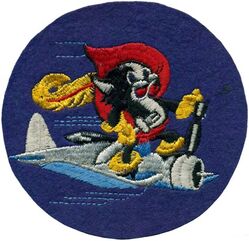 Bombing Fighter Squadron 74A (VBF-74A) and Bombing Fighter Squadron 74 (VBF-74) 
Established as Bombing Fighter Squadron SEVENTY FOUR (VBF-74) “Cavaliers“on 1 May 1945. Redesignated Bombing Fighter Squadron SEVENTY FOUR (VBF-74) on 1 Aug 1945; Fighter Squadron TWO B (VF-2A) on 15 Nov 1946; Fighter Squadron TWENTY TWO B (VF-22) on 1 Sep 1948. Disestablished on 6 Jun 1958.

Insignia approved by CNO on 17 Oct 1945.

Deployments. 
VBF-74
7 Nov 1945-2 Jan 1946, CVB-41 USS Midway, CVBG-74, Vought F4U-1D/FG-1D Corsair
1 Mar 1946-28 Mar 1946, CVB-41 USS Midway, CVBG-74, Vought F4U-1D/FG-1D Corsair
VF-2B
29 Oct 1947-11 Mar 1948, CVB-41 USS Midway,	CVBG-1, Vought F4U-4 Corsair
VF-22
3 May 1949-26 Sep 1949, CVB-43 USS Coral Sea,	CVG-2, Vought F4U-5 Corsair
28 Nov 1951-11 Jun 1952, CV-40 USS Tarawa, CVG-8, McDonnell F2H-2 Banshee
25 Nov 1952-25 Dec 1952, CVA-30 USS Lake Champlain,	CVG-10, McDonnell F2H-2 Banshee
26. April 1953-4 Dec 1953, CVA-30 USS Lake Champlain,	CVG-4, McDonnell F2H-2 Banshee
3 Feb 1955-30 Apr 1955, CVA-14 USS Ticonderoga, CVG-6, McDonnell F2H-2 Banshee
28 May 1955-22 Nov 1955, CVA-11 USS Intrepid, CVG-4, McDonnell F2H-2 Banshee
18 Aug 1956-15 Oct 1956, CVA-60 USS Saratoga,	CVG-4, McDonnell F2H-4 Banshee
1 Jul 1957-24 Feb 1958,	CVA-15 USS Randolph, CVG-4, McDonnell F2H-4 Banshee

