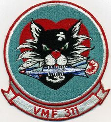 Marine Fighter Squadron 311 (VMF-311)
Established as Marine Fighter Squadron 311 (VMF-311) "Hells Bells" on 1 Dec 1942. Redesignated as Marine Attack Squadron 311 (VMA-311) on 7 Jun 1957-.

Lockheed TO-1 Shooting Star, 1949
Grumman F-9F-2 Panther, 1949-1958

US made, fully embroidered


