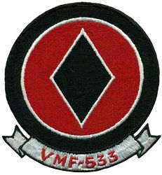 Marine Fighter Squadron 533 (VMF-533)
Marine Night Fighter Squadron 533 (VMF(N)-533) established on 1 Oct 1943. Redesignated Marine Fighter Squadron 533 (VMF-533) in May 1953; Marine Attack Squadron (VMA-533) in 1959; Marine All Weather Attack Squadron 533 (VMA(AW)-533) in Dec 1965; Marine All Weather Strike Fighter Squadron 533 (VMFA(AW)-533) in Sep 1992-.

Grumman F7F-3N Tigercat, Dec 1945-1954
McDonnell F2H-3 Banshee, 1954-1957
Grumman F9F-8 Cougar, 1957-1959

