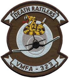 Marine Attack Fighter Squadron 323 (VMFA-323) 
Established as Marine Fighter Squadron 323 (VMF-323) "Death Rattlers" on 1 Aug 1943. Redesignated as Marine Attack Squadron 323 (VMA-323) in Jun 1952; Marine Fighter Squadron 323 (VMF-323) on 31 Dec 1956; Marine Fighter Squadron (All Weather) 323 (VMF(AW)-323) on 31 Jul 1962; Marine Fighter Attack Squadron 323 (VMFA-323) on 1 Apr 1964-.

McDonnell Douglas F/A-18C Hornet, 1993-.

