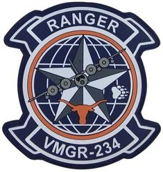 Marine Aerial Refueler Transport Squadron 234 (VMGR-234)
Established as Marine Scout Bomber Squadron 234 (VMSB-234) on 1 May 1942. Redesignated Marine Torpedo Bombing Squadron 234 (VMTB-234) on 14 Oct 1944. Deactivated on 20 Mar 1946. Reactivated as Marine Fighter Squadron 234 (VMF-234) on 1 Jul 1947. Redesignated Marine Attack Squadron 234 (VMA-234) in Feb 1955; Marine Transport Squadron 234 (VMR-234) on 1 Jan 1962; Marine Aerial Refueler Transport Squadron 234 (VMGR-234), on 23 Oct 1983-.

Lockheed Martin KC-130J Hercules

Keywords: PVC