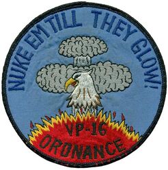 Patrol Squadron 16 (VP-16) Ordnance
Established as Reserve Patrol Squadron NINE HUNDRED SIX (VP-906) in May 1946.  Redesignated Medium Seaplane Squadron FIFTY SIX  (VP-ML-56) on 15 November 1946.  Redesignated Patrol Squadron SEVEN HUNDRED  FORTY ONE (VP-741) in February 1950.  Redesignated Patrol Squadron SIXTEEN (VP-16) on  4 February 1953, the third squadron to be assigned the  VP-16 designation.

Lockheed PV-2/PBY-5A/PBY-6A Harpoon, 1946-1950
Lockheed P2V-2/3/5/5F Neptune, 1950-1962
Lockheed SP-2E Neptune, 1962-1964
Lockheed P-3A/A DIFAR/C/C UII.5/C UIIIR, 1964-2012
Boeing P-8A Poseidon, 2012-.

Insignia (2nd) “Eagle” approved by CNO on 30 Oct 1953.

