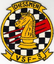 Carrier Anti Submarine Fighter Squadron 3 (VSF-3) 
Established as Carrier Anti Submarine Fighter Squadron THREE (VSF-3) on 1 Jul 1966. Disestablished on 9 Feb 1968.

McDonnell A-4B Skyhawk, 1966-1968

Anti-Submarine Fighter Squadron One (VSF-1) was split in half, one half remained as VSF-1 and deployed on the USS Shangri-La (CVS-38) to the Mediterranean. The other half was called VSF-1 Det Alameda which was reorganized as VSF-3. 

The Anti-Submarine Fighter Squadron concept was to have a large squadron that provided a detachment to each CVS (anti-submarine warfare) aircraft carrier. The VSF detachment was to be responsible for CAP (Combat Air Patrol) over the CVS carrier. The VSF detachment was also responsible for the light attack mission and on occasion to pass gas, because war in Vietnam expanded fighter concept was scrapped and VSF detachments took the regular attack mission.

