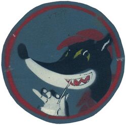 Torpedo Squadron 17 (VT-17)
Established as Torpedo Squadron SEVENTEEN (VT-17) on 1 Jan 1943. Redesignated Attack Squadron SIX B (VA-6B) on 15 Nov 1946; Attack Squadron SIXTY FIVE (VA-65) on 27 Jul 1948; Attack Squadron TWENTY FIVE (VA-25) on 1 Jul 1959; Strike Fighter Squadron TWENTY FIVE (VFA-25) on 1 July 1983-. 

Insignia not approved, used on first war cruise. US made, painted on canvas

Deployments.
15 Jul 1943 - 10 Aug 1943, CV-17 USS Bunker Hill, CVG-17, Grumman TBF-1 Avenger, Caribbean
10 Sep 1943 - 2 Oct 1943, CV-17 USS Bunker Hill, CVG-17, Grumman TBF-1 Avenger, WestPac	
11 Nov 1943 - 6 Mar 1944, CV-17 USS Bunker Hill, CVG-17, Grumman TBF-1 Avenger, WestPac	
2 Feb 1945 - 8 Jul 1945,	CV-12 USS Hornet, CVG-17, Grumman TBM-3 Avenger, WestPac

