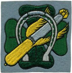 Torpedo Squadron 17 (VT-17)
Established as Torpedo Squadron SEVENTEEN (VT-17) on 1 Jan 1943. Redesignated Attack Squadron SIX B (VA-6B) on 15 Nov 1946; Attack Squadron SIXTY FIVE (VA-65) on 27 Jul 1948; Attack Squadron TWENTY FIVE (VA-25) on 1 Jul 1959; Strike Fighter Squadron TWENTY FIVE (VFA-25) on 1 July 1983-. 

Insignia approved by CNO on 28 Sep 1944. US made, schiffli embroidery on wool.

Deployments.
15 Jul 1943 - 10 Aug 1943, CV-17 USS Bunker Hill, CVG-17, Grumman TBF-1 Avenger, Caribbean
10 Sep 1943 - 2 Oct 1943, CV-17 USS Bunker Hill, CVG-17, Grumman TBF-1 Avenger, WestPac	
11 Nov 1943 - 6 Mar 1944, CV-17 USS Bunker Hill, CVG-17, Grumman TBF-1 Avenger, WestPac	
2 Feb 1945 - 8 Jul 1945,	CV-12 USS Hornet, CVG-17, Grumman TBM-3 Avenger, WestPac

