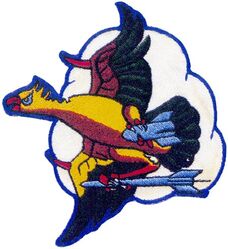 Torpedo Squadron 37 (VT-37) 
Established as Escort-Fighting Squadron THIRTY SEVEN (VGF-37) on 22 Jan 1943. Redesignated Composite Squadron THIRTY SEVEN (VC-37) on 1 Mar 1944; Torpedo Squadron THIRTY SEVEN (VT-37) on 10 Mar 1944. Disestablished on 20 Dec 1945. 

Grumman TBM-3 Avenger, 1944-1945

Insignia approved by CNO on 4 Dec 1945. USA made, schiffli embroidery on twill.

