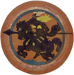 Torpedo Squadron FIVE (VT-5) 
Established Torpedo Squadron FIVE (VT-5) (1st) on 1 Jul 1937. Disestablished on 2 Jul. 1942. (After the Battle of Midway in which USS Yorktown (CV-5) was sunk)

Douglas TBD-1 Devastator

Insignia approved by CNO on 8 Feb 1938. USA made, painted on leather.

