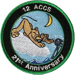 12th Airborne Command and Control Squadron 21st Anniversary
Design is from the WW 2 2d Antisubmarine Squadron [Heavy], which is where the 12 gets its lineage from.
