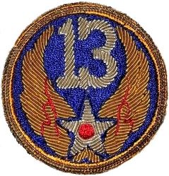 13th Air Force
Gemsco took regular official shoulder patches and added bullion over them.
