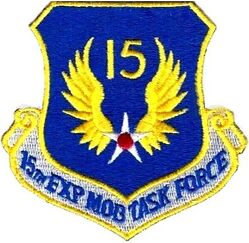 15th Expeditionary Mobility Task Force
The Fifteenth Expeditionary Mobility Task Force was one of two EMTFs assigned to the Air Force’s Air Mobility Command. Headquartered at Travis Air Force Base, CA, its main mission is to provide a rapid, tailored, worldwide, air mobility response to combatant commanders’ requirements.
