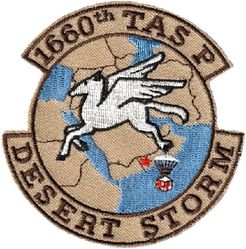 1660th Tactical Airlift Squadron (Provisional) Operation DESERT STORM 1991
Local made.
Keywords: Desert