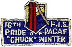 16th Fighter-Interceptor Squadron Name Tag
F-86D era.
