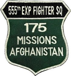 555th Expeditionary Fighter Squadron 175 Missions Operation ENDURING FREEDOM
Made for one pilot showing his total after several tours. Italian made.
