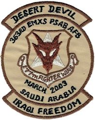 177th Fighter Wing Operation IRAQI FREEDOM 2003
NJANG personnel attached to 363 Expeditionary Maintenance Sq. at Prince Sultan AB, Saudi Arabia. Saudi made.
Keywords: desert
