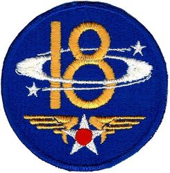 18th Air Force
Stated as being a "ghost" patch meant to fool the enemy during WW 2 during Operation Fortitude, or possibly used in a 1940s sci-fi movie. 1940s era made.

