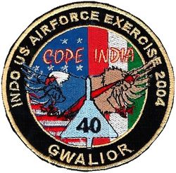 19th Fighter Squadron Exercise COPE INDIA 2004 
Held at Gwalior Air Force base, India from16-25 February 2004. The 3d Air Expeditionary Group controlled the USAF participants. Indian made.
