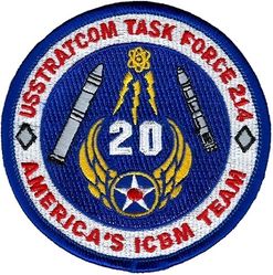 20th Air Force/United States Strategic Command Task Force 214 
TF-214 Mission in Support of USSTRATCOM
Performs credible, around-the-clock nuclear deterrence operations; when directed by the President of the United States, conduct rapid, accurate, and decisive global ICBM strike.
Designated as STRATCOM's Task Force 214, 20th Air Force has dual responsibilities to Air Force Global Strike Command and USSTRATCOM. This task force provides the President of the United States with quick-reacting and highly reliable strategic missile forces.

